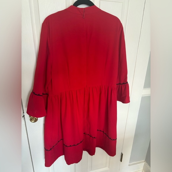 Kate Spade Red & Black Pom Pom Dress – Size 16 – Festive Cocktail Flair - Picture 9 of 12